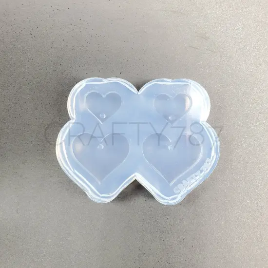 Two size Heart Dangle Set Earring Mold (D2) {4}