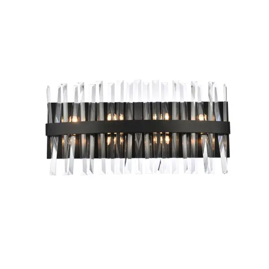 Serephina 24 inch crystal bath sconce in black {1}