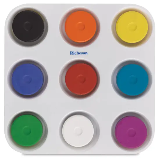 Richeson Tempera Cakes - Set of 9 with Tray, Assorted Color, Large Cakes {1}