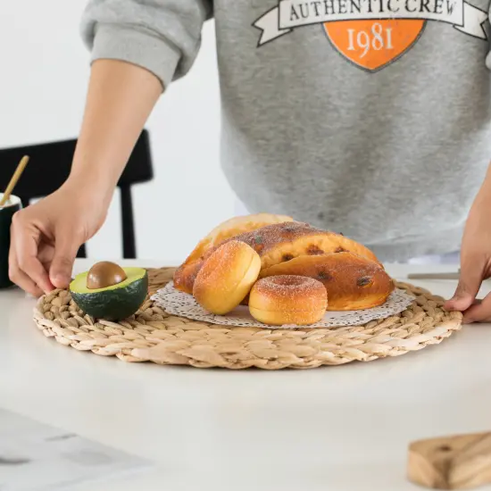 15" Decorative Weave Water Hyacinth Round Mat Charger Plates for Dining Table {6}