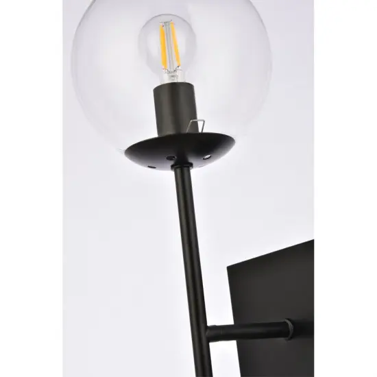 Neri 1 light black and clear glass wall sconce {6}