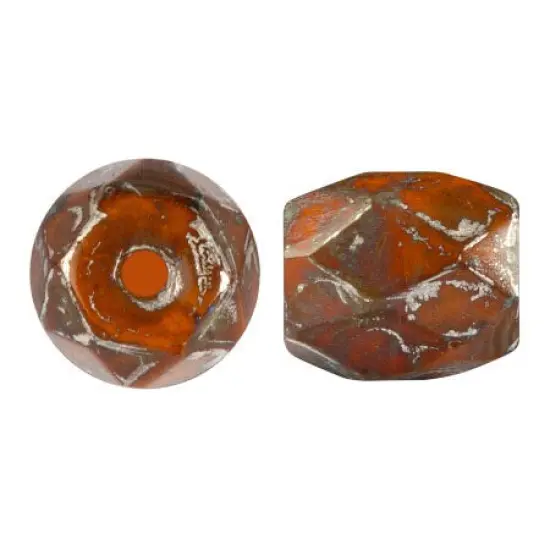 Baros Par Puca&reg; Czech glass bead, Frost Tangerine New Picasso, 10 grams {1}