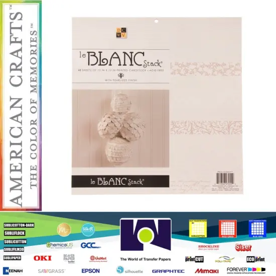 DCWV&reg;️ STACKS 12" x 12" - SINGLE-SIDED - LE BLANC - WHITE FOIL - 48 SHEETS PS-010-00077 {1}