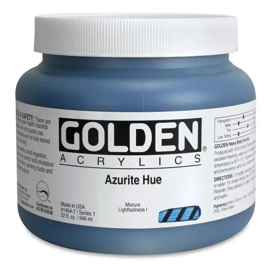 Golden Heavy Body Artist Acrylics - Azurite Hue, 32 oz Jar {1}