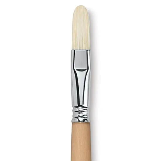 Escoda Clasico Chungking White Bristle Brush - Filbert, Long Handle, Size 16 {1}