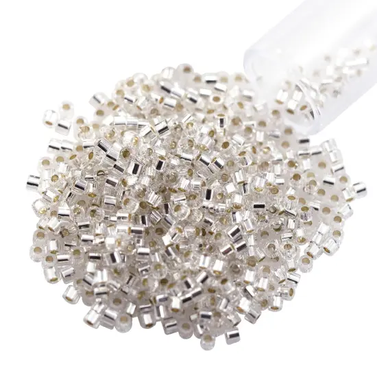 Miyuki Delica Seed Bead Hex Cut 11/0 Silver Lined Crystal {1}