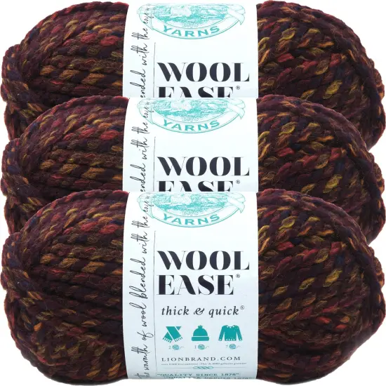 (3 Pack) Lion Brand Wool-Ease Thick & Quick Yarn - Harvest {1}