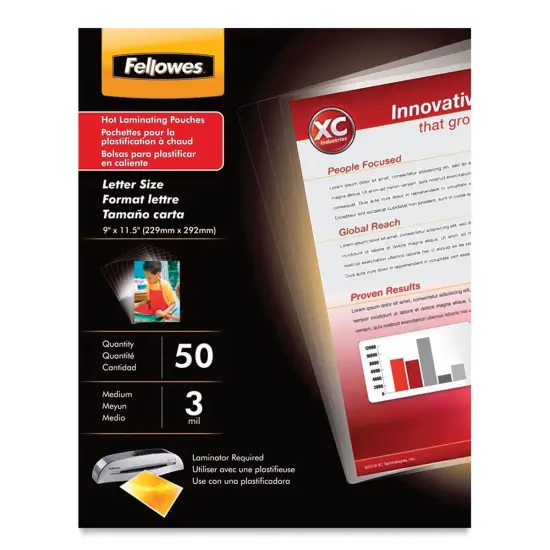 Fellowes ImageLast Thermal Laminating Pouches - 11-1/2" x 9", 3 ml, Pkg of 50 {2}