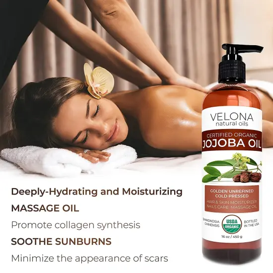 Velona Jojoba Oil USDA Certified Organic - 32 oz | 100% Pure and Natural Carrier Oil| Golden, Unrefined, Cold Pressed, Hexane Free | Moisturizing Face, Hair, Body, Skin Care, Stretch Marks, Cuticles | Use Today - Enjoy Results {4}