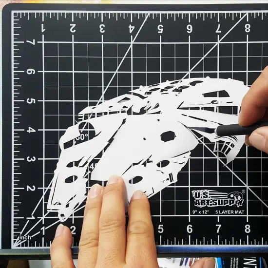 12" x 18" Self-Healing Cutting Mat 5-Ply (2 Pack) - Double-Sided White/Blue Craft Mat, Non-Slip Cutting Mats for Crafts, Sewing, Quilting, Scrapbooking {6}