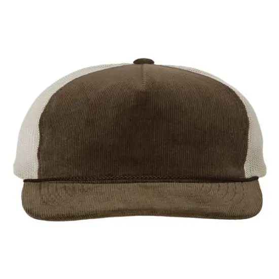 Richardson&reg; Troutdale Corduroy Trucker Cap Brown/ Sand {1}