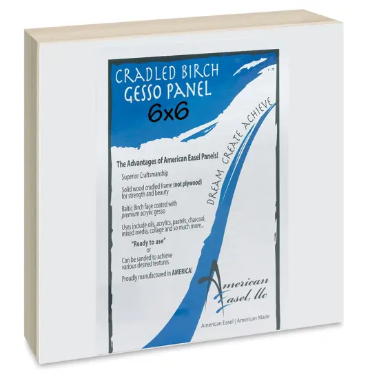 American Easel Gessoed Wood Painting Panel - 6" x 6", 7/8" Cradle {1}