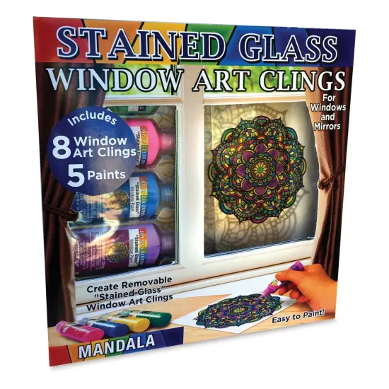 Joy of Coloring Stain Glass Window Art Cling Kit {1}