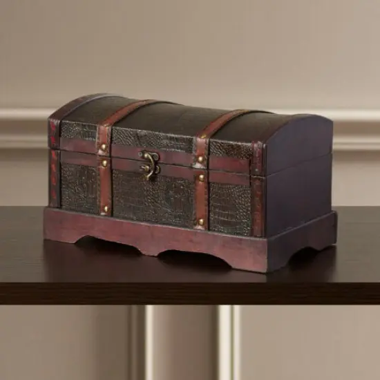 Leather Wooden Chest {3}