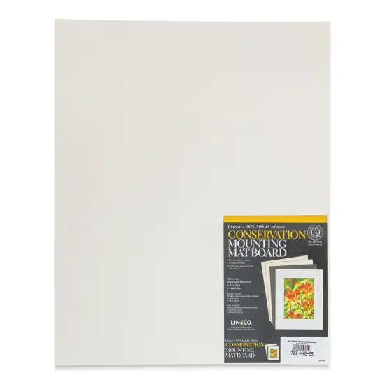 Lineco Conservation Matboard - White, 4 ply, Pkg of 25, 16" x 20" {1}