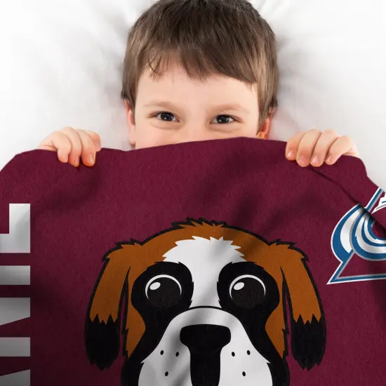 Sleep Squad Colorado Avalanche Bernie 60&rdquo; x 80&rdquo; Raschel Plush Hockey Blanket {3}