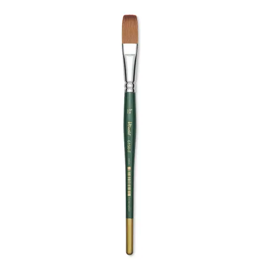 Utrecht Series 6150 Synthetic Golden Taklon Watercolor Brush - Flat, Size 1/2" {1}