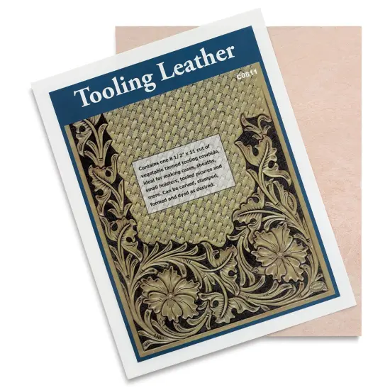 Realeather Veg-Tan Tooling Leather - Natural Cowhide, 8-1/2" x 11" {2}