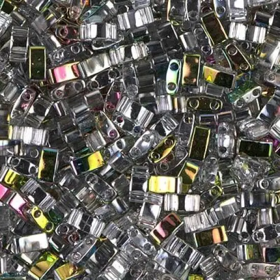 Miyuki Half Tila Bead, HTL-4552, Crystal/Vitrail (VL) {1}
