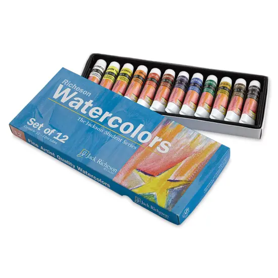 Richeson Watercolor Tubes Set - Set of 12, Assorted Colors, 12 ml, Tubes {1}