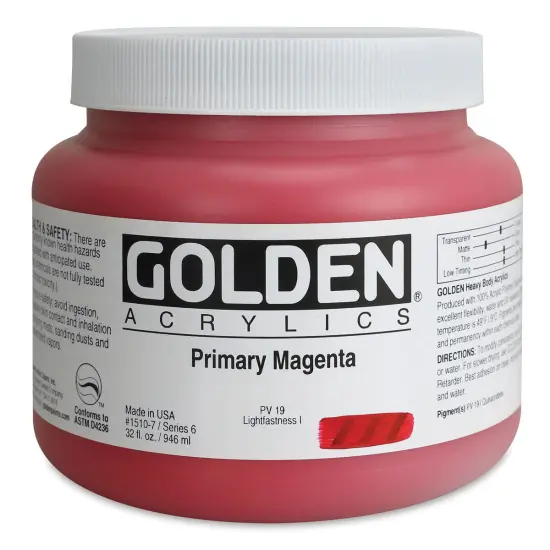 Golden Heavy Body Artist Acrylics - Primary Magenta, 32 oz Jar {1}