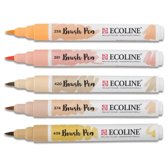 Royal Talens Ecoline Brush Marker Set - Beige/Pink Hues, Set of 5 {2}