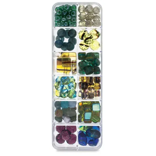 John Bead Czech Glass Bead Box Mix - Stained Glass {1}