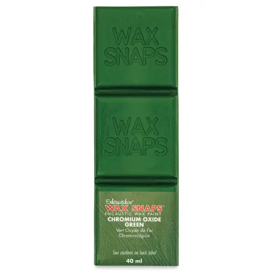 Enkaustikos Wax Snaps Encaustic Paints - Chromium Oxide Green, 40 ml cake {1}
