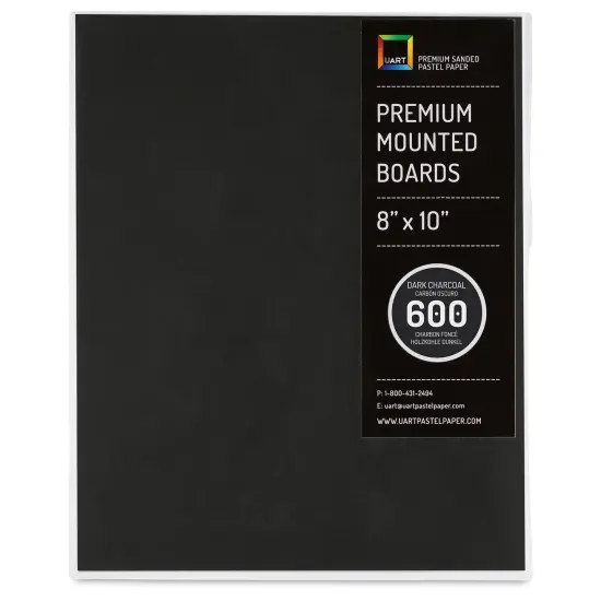 UArt Premium Sanded Pastel Paper Board - 8" x 10", Dark, 600 Grit {1}