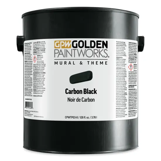 Golden Paintworks Mural and Theme Acrylic Paint - Carbon Black, 128 oz, Bucket {1}