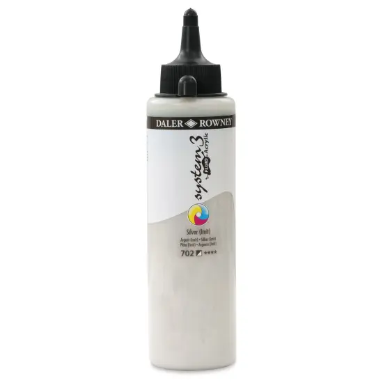 Daler-Rowney System3 Fluid Acrylic - Silver Imitation, 250 ml {1}