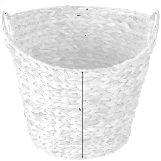 Water Hyacinth Wicker Large Round Storage Laundry Basket with Handles {5}