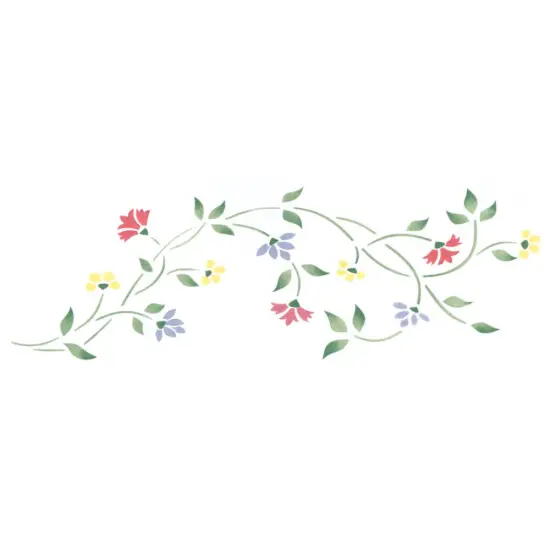Small Floral Wall Stencil Border | 3482 by Designer Stencils | Floral Stencils | Reusable Art Craft Stencils for Painting on Walls, Canvas, Wood | Reusable Plastic Paint Stencil for Home Makeover | Easy to Use & Clean Art Stencil {1}