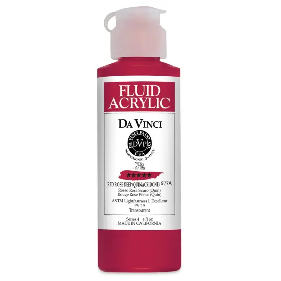 Da Vinci Fluid Acrylics - Red Rose Deep, 4 oz bottle {1}