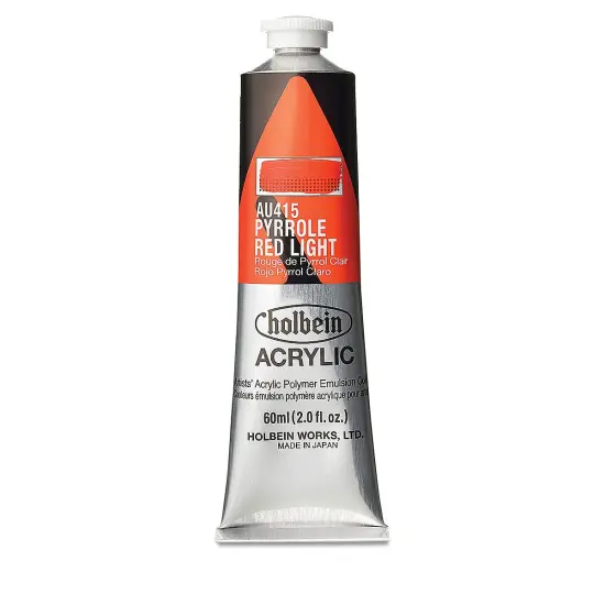 Holbein Heavy Body Artist Acrylics - Pyrrole Red Light, 60 ml tube {1}
