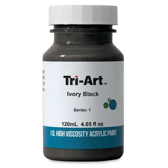 Tri-Art High Viscosity Artist Acrylic - Ivory Black, 120 ml jar {1}