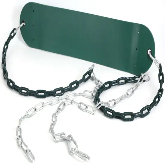 Heavy Duty Flexible Green Belt Swing with Coated Metal Chain {5}