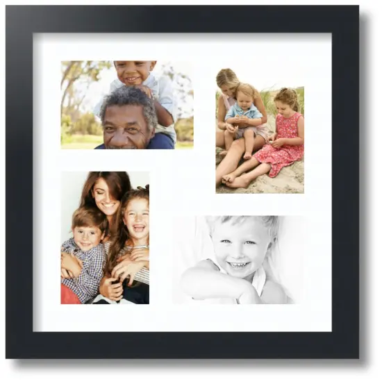 ArtToFrames Collage Photo Picture Frame with 4 - 4x6 inch Openings, Framed in Black with Over 62 Mat Color Options and Regular Glass (CSM-3926-178) {7}