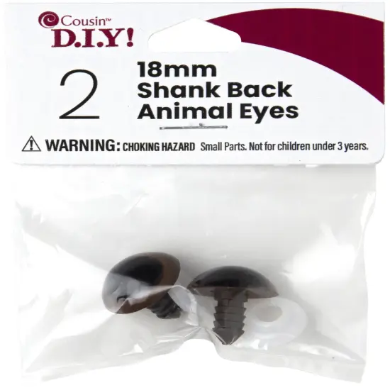 CousinDIY Shank Back Animal Eyes 12mm 6/Pkg {2}