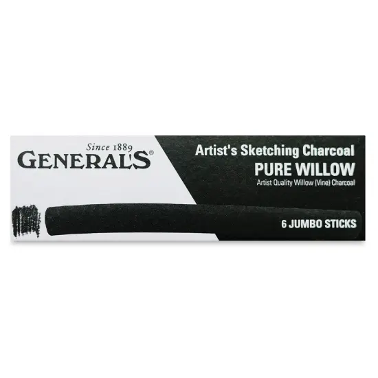 General's Jumbo Willow Charcoal - Pkg of 6 {1}