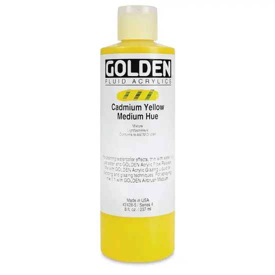 Golden Fluid Acrylics - Cadmium Yellow Medium Hue, 8 oz bottle {2}