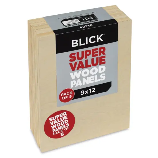 Blick Super Value Wood Panel Pack - 9" x 12", Pkg of 5 {2}