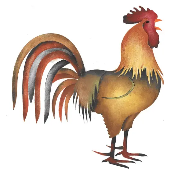 Small Rooster Wall Stencil | 480C by Designer Stencils | Animal & Nature Stencils | Reusable Art Craft Stencils for Painting on Walls, Canvas, Wood | Reusable Plastic Paint Stencil for Home Makeover | Easy to Use & Clean Art Stencil {1}
