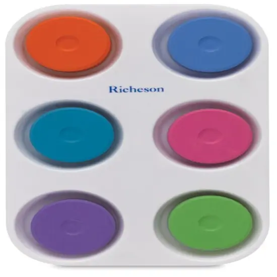 Richeson Tempera Cakes - Set of 6 with Tray, Secondary Colors, Large Cakes {2}