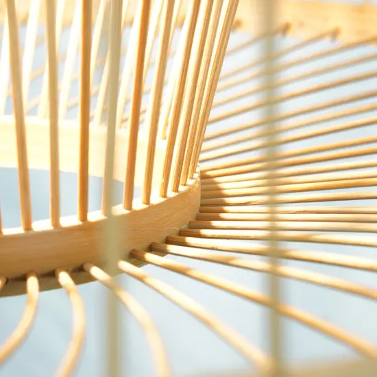 Modern Oval Bamboo Wicker Rattan Hanging Light Shade for Living Room, Dining Room, Entryway {6}