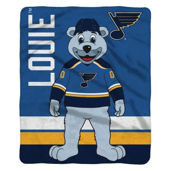Sleep Squad St. Louis Blues Louie 60&rdquo; x 80&rdquo; Rachel Plush Hockey Blanket {2}