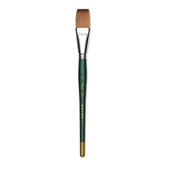 Utrecht Series 6150 Synthetic Golden Taklon Watercolor Brush - Flat, Size 1" {2}