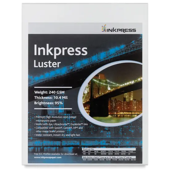 Inkpress - Luster Inkjet Papers, 8-1/2" x 11", 50 Sheets {2}