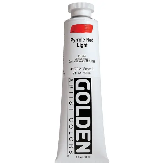 Golden Heavy Body Artist Acrylics - Pyrrole Red Light, 2 oz Tube {2}