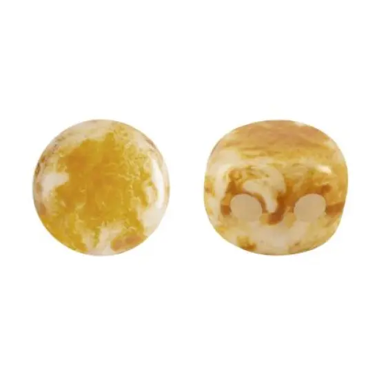 Kalos&reg; Par Puca&reg;, 2 Hole Bead, Opaque White New Picasso, 10 grams {1}